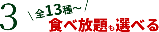 3 全13種〜 食べ放題も選べる